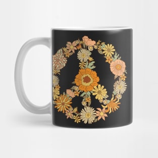 Retro Peace Flowers Mug